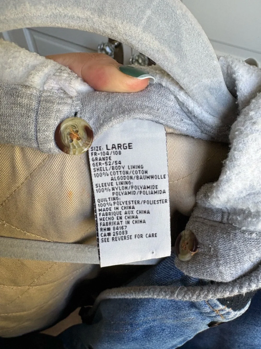 Denim and Cream Hooded Varsity Jacket - Blue/Cream - Picture 9 of 9